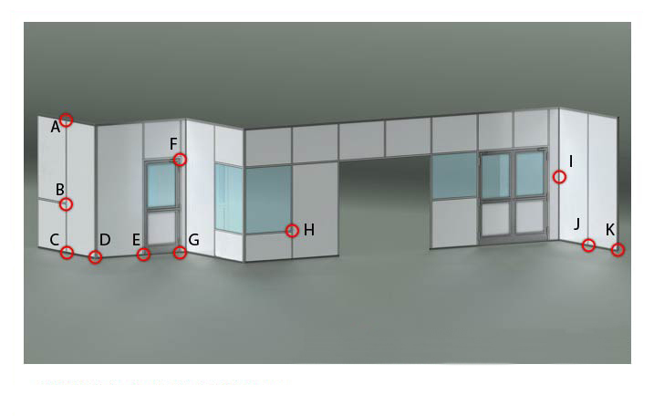Double-sided cleanroom 2 inch wall system